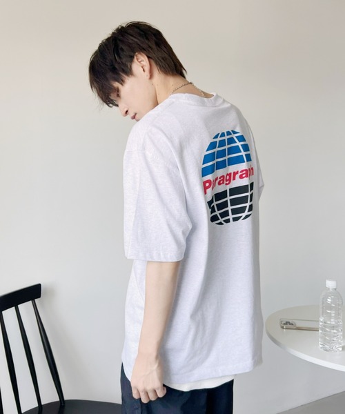 Paragraph（パラグラフ）の「Paragraph(パラグラフ)/Earth Print T-shirt/サークル アース ロゴ バックプリント オーバーサイズ 無地 コットン Tシャツ（Tシャツ/カットソー・レディース・パープル/ホワイト/チャコールグレー/グレー・FREE）」の22枚目の写真