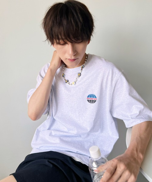 Paragraph（パラグラフ）の「Paragraph(パラグラフ)/Earth Print T-shirt/サークル アース ロゴ バックプリント オーバーサイズ 無地 コットン Tシャツ（Tシャツ/カットソー・レディース・パープル/ホワイト/チャコールグレー/グレー・FREE）」の18枚目の写真