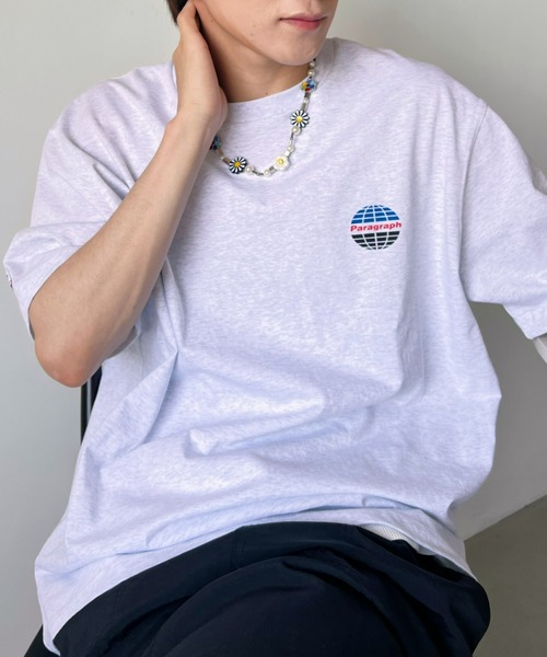 Paragraph（パラグラフ）の「Paragraph(パラグラフ)/Earth Print T-shirt/サークル アース ロゴ バックプリント オーバーサイズ 無地 コットン Tシャツ（Tシャツ/カットソー・レディース・パープル/ホワイト/チャコールグレー/グレー・FREE）」の17枚目の写真