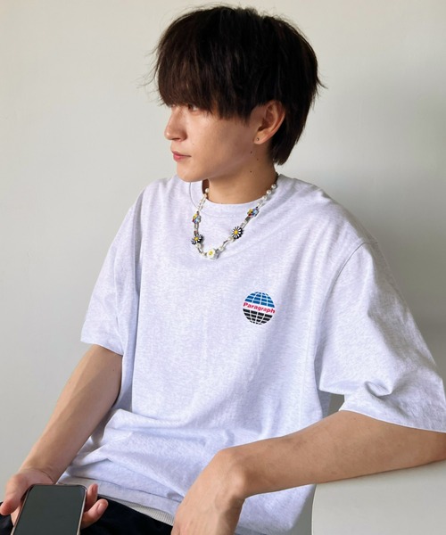 Paragraph（パラグラフ）の「Paragraph(パラグラフ)/Earth Print T-shirt/サークル アース ロゴ バックプリント オーバーサイズ 無地 コットン Tシャツ（Tシャツ/カットソー・レディース・パープル/ホワイト/チャコールグレー/グレー・FREE）」の19枚目の写真