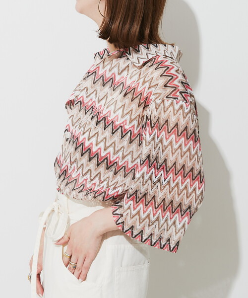 B.C STOCK(ベーセーストック)の「VARIOUS 総柄レースメッシュシャツ(シャツ/ブラウス・メンズ・ベージュ/ネイビー/イエロー・MEDIUM/LARGE)」の7枚目の写真