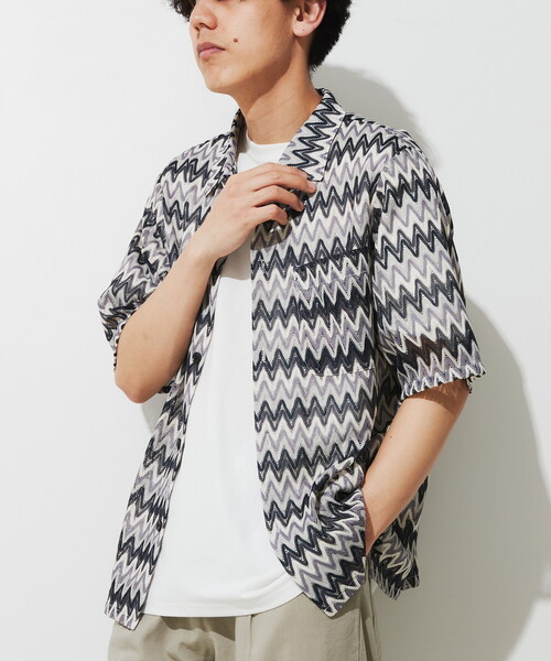 B.C STOCK(ベーセーストック)の「VARIOUS 総柄レースメッシュシャツ(シャツ/ブラウス・メンズ・ベージュ/ネイビー/イエロー・MEDIUM/LARGE)」の12枚目の写真