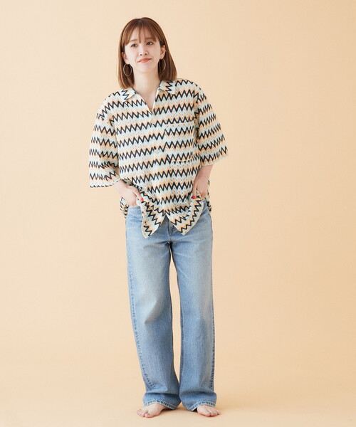 B.C STOCK(ベーセーストック)の「VARIOUS 総柄レースメッシュシャツ(シャツ/ブラウス・メンズ・ベージュ/ネイビー/イエロー・MEDIUM/LARGE)」の13枚目の写真