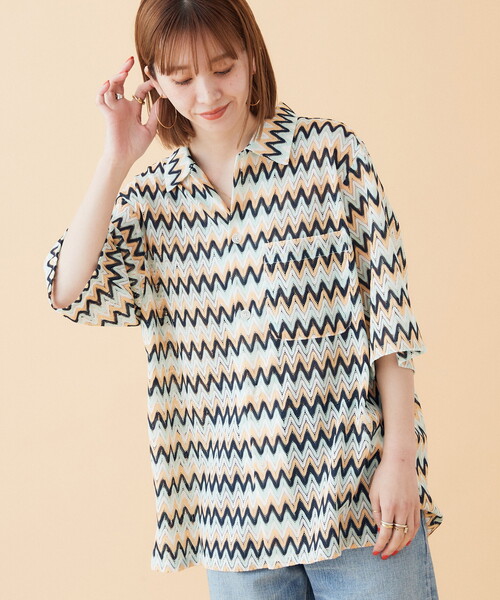 B.C STOCK(ベーセーストック)の「VARIOUS 総柄レースメッシュシャツ(シャツ/ブラウス・メンズ・ベージュ/ネイビー/イエロー・MEDIUM/LARGE)」の17枚目の写真