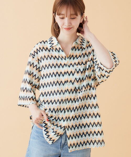 B.C STOCK(ベーセーストック)の「VARIOUS 総柄レースメッシュシャツ(シャツ/ブラウス・メンズ・ベージュ/ネイビー/イエロー・MEDIUM/LARGE)」の18枚目の写真