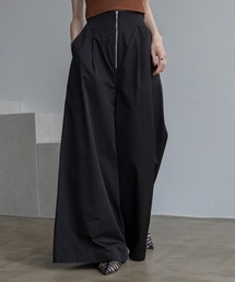 ZIPハイウエストワイドパンツ