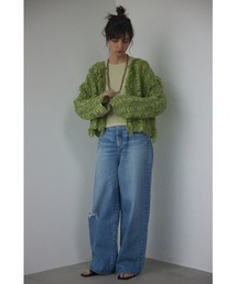 BLACK BY MOUSSY | tape yarn cardigan（テープヤーンカーディガン）(カーディガン/ボレロ)