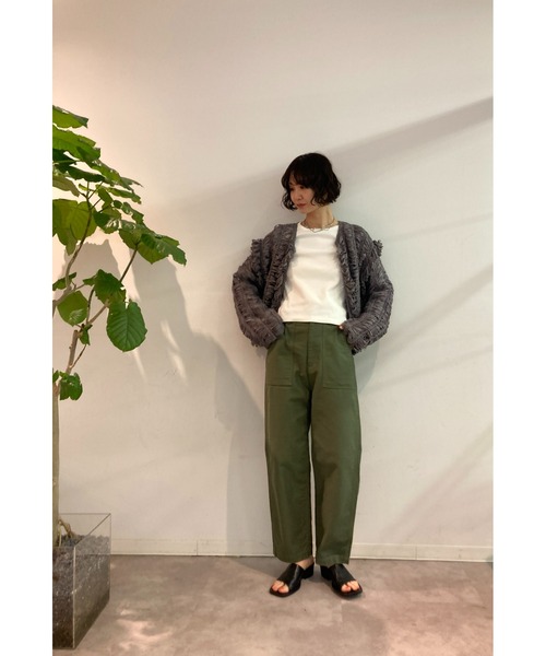 BLACK BY MOUSSY（ブラックバイマウジー）の「tape yarn cardigan（テープヤーンカーディガン）（カーディガン/ボレロ・レディース・ピンク系その他/グレー/グリーン・FREE）」の12枚目の写真