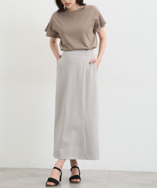 Honeys（ハニーズ）の「フリル袖Ｔシャツ（Tシャツ/カットソー・レディース・ネイビー/ピンク/モカ/オフホワイト/ライトベージュ/ブラック/ブルー/レッド/ダークブルー・LL/M/S/3L/L）」の22枚目の写真