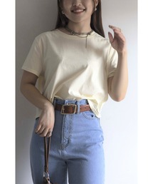 Yucca | ショート丈ロゴTシャツ (MEKKE 低身長向け)(Tシャツ/カットソー)