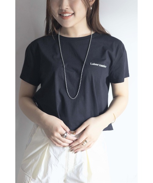 Yucca（ユッカ）の「ショート丈ロゴTシャツ　（MEKKE　低身長向け）（Tシャツ/カットソー・レディース・オフホワイト/ライトイエロー/ブラック・FREE）」の22枚目の写真