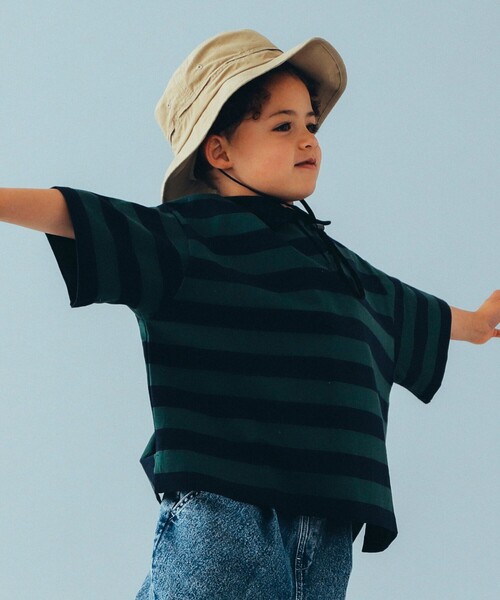 こども ビームス（コドモビームス）の「RHYTHM UNION / ビッグ ポロシャツ 23（100～120cm）（ポロシャツ・キッズ・ブラック/ホワイト/ネイビー/レッド・100/110/120）」の3枚目の写真