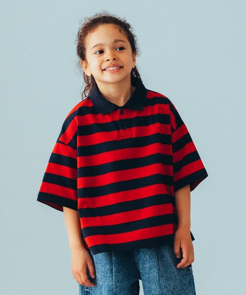 こども ビームス（コドモビームス）の「RHYTHM UNION / ビッグ ポロシャツ 23（100～120cm）（ポロシャツ・キッズ・ブラック/ホワイト/ネイビー/レッド・100/110/120）」の4枚目の写真