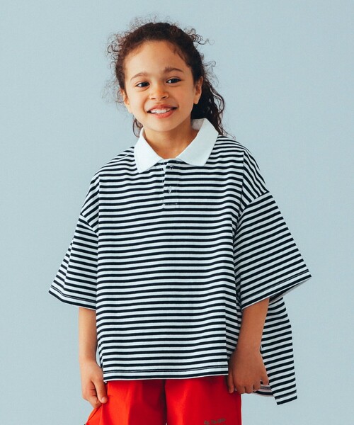 こども ビームス（コドモビームス）の「RHYTHM UNION / ビッグ ポロシャツ 23（100～120cm）（ポロシャツ・キッズ・ブラック/ホワイト/ネイビー/レッド・100/110/120）」の5枚目の写真