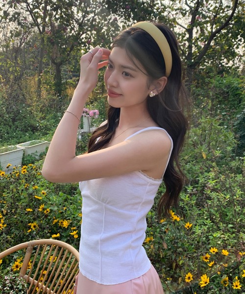 Jewelobe（ジュエローブ）の「レースストラップコルセットライクキャミソール（Tシャツ/カットソー・レディース・ブルー/ブラック/ピンク/グリーン/ホワイト・FREE）」の11枚目の写真