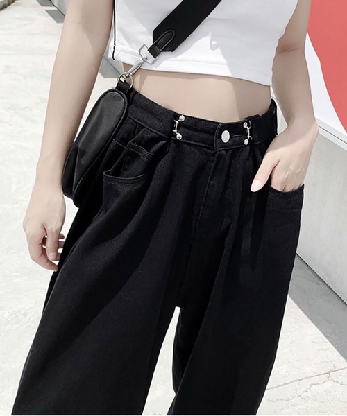 NinaetLina（ニナエリナ）の「ストレートデニムパンツ（デニムパンツ・レディース・ブラック/ホワイト/グレー/ライトブルー・S/M/L/XL）」の16枚目の写真