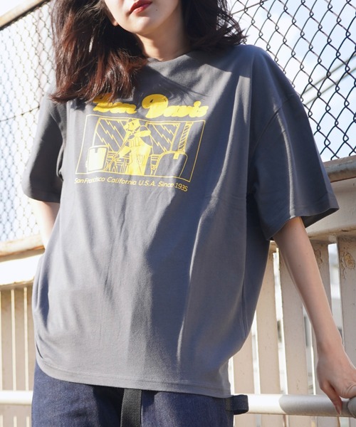 BEN DAVIS（ベンデイビス）の「《BEN DAVIS》 LADIES PRINT TEE/抗菌防臭（Tシャツ/カットソー・レディース・アッシュグレー/チャコールグレー・FREE）」の7枚目の写真