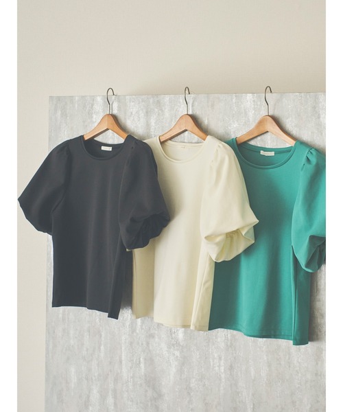 Te chichi（テチチ）の「【スタイル美人カットソー】ボリュームバルーンスリーブカットソー（Tシャツ/カットソー・レディース・オフホワイト/グリーン/ブラック・ﾌﾘ-）」の8枚目の写真