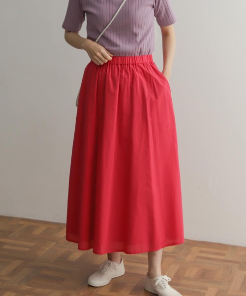 URBAN RESEARCH DOORS(アーバンリサーチドアーズ)の「コットンローンギャザースカート(スカート・レディース・ピンク/グリーン/ネイビー・MEDIUM)」の11枚目の写真