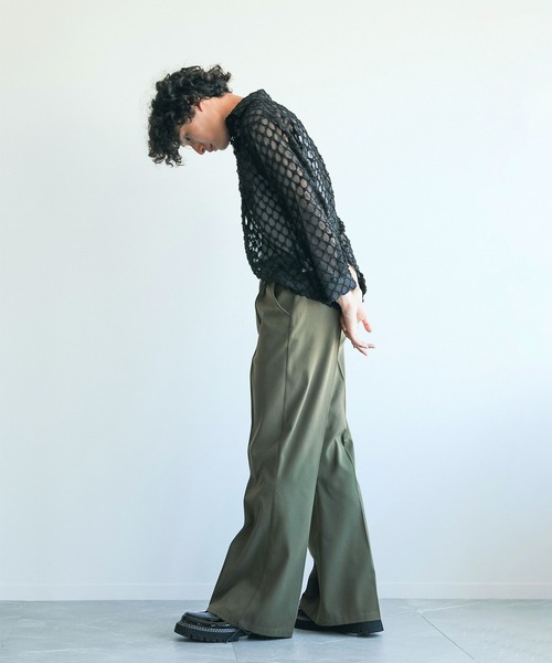 aimoha（アイモハ）の「長袖総柄ひしがたシースルーシャツ (SS)（シャツ/ブラウス・メンズ・ブラック/ホワイト・X-LARGE/MEDIUM/LARGE/XX-LARGE/SMALL）」の13枚目の写真