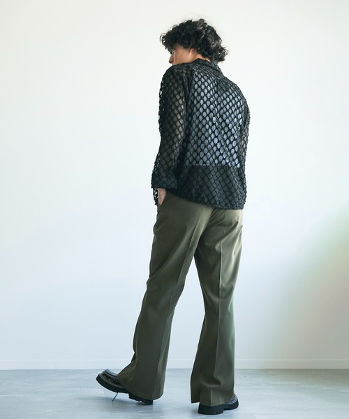 aimoha（アイモハ）の「長袖総柄ひしがたシースルーシャツ（シャツ