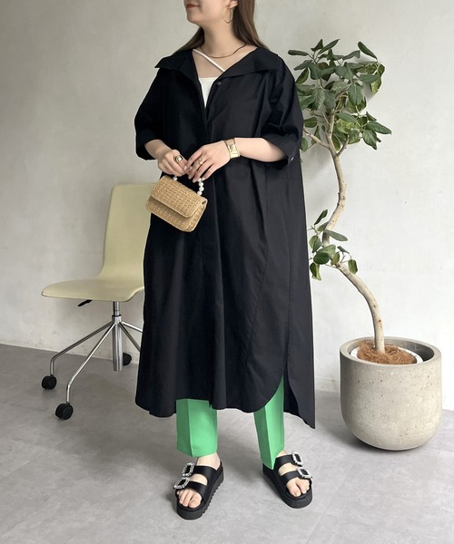 prose verse(プロズヴェール)の「オーバーサイズボリュームシャツワンピース(シャツワンピース・レディース・グリーン/レッド/ブラック/オフホワイト・FREE)」の16枚目の写真