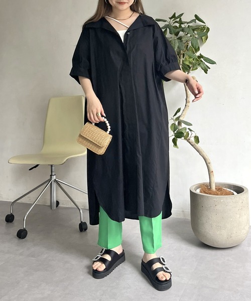 prose verse(プロズヴェール)の「オーバーサイズボリュームシャツワンピース(シャツワンピース・レディース・グリーン/レッド/ブラック/オフホワイト・FREE)」の20枚目の写真