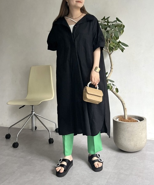 prose verse(プロズヴェール)の「オーバーサイズボリュームシャツワンピース(シャツワンピース・レディース・グリーン/レッド/ブラック/オフホワイト・FREE)」の22枚目の写真