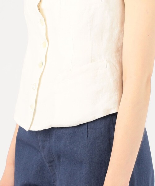 セール】Khadi and Co OKLA リネンス シャツベスト（ベスト）｜KHADI