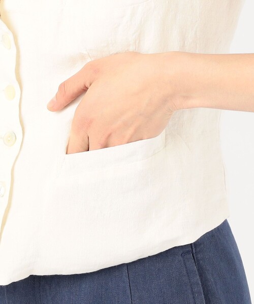 KHADI & CO(カディアンドコー)の「〇Khadi and Co OKLA リネンス シャツベスト(ベスト・レディース・ホワイト・M)」の9枚目の写真