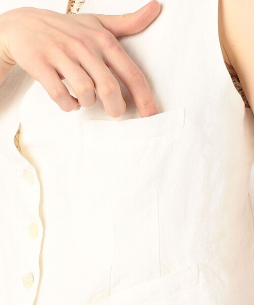 KHADI & CO(カディアンドコー)の「〇Khadi and Co OKLA リネンス シャツベスト(ベスト・レディース・ホワイト・M)」の10枚目の写真