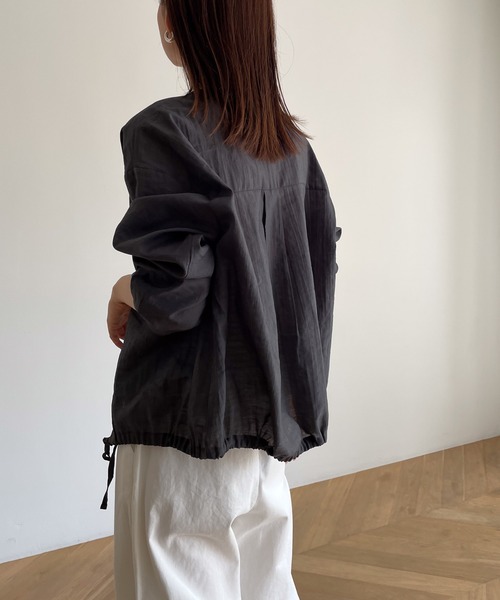 「CANAL JEAN」 「El mar」ノースリーブブラウス ONE SIZE ブラック レディース CANAL JEAN ブラウス シャツ El mar テンセル開襟シャツ
