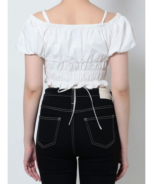 GYDA（ジェイダ）の「GGチャームオフショルパフスリーブブラウス（シャツ/ブラウス・レディース・ブラック/ネイビー/オフホワイト・FREE）」の22枚目の写真