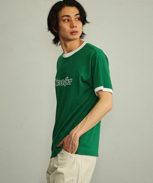 JURGEN LEHL 半袖Tシャツ ダークグリーン 葉柄プリント　新品未使用♡ Wrangler（ラングラー）の「Wrangler/ラングラー リンガー 半袖T