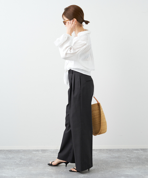 plage　プラージュ 定価17000＋税 ワイドスラックス　日本製 X3706 MY_minimal fit wide パンツ（スラックス）｜Plage（プラージュ