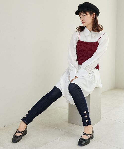 MAJESTIC LEGON（マジェスティックレゴン）の「【WEB限定XLサイズあり】レディギャザーストラップパンプス（パンプス・レディース・ブラック/アイボリー/シルバー・SMALL/MEDIUM/LARGE/X-LARGE）」の15枚目の写真