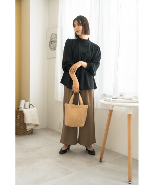 Rename（リネーム）の「Rename ヌビ ミニトートバッグ ランチバッグ ミニランチトート 丸洗いOK（トートバッグ・レディース・ブラック/ベージュ/グレー/アイボリー/クリーム/モカ・FREE）」の7枚目の写真