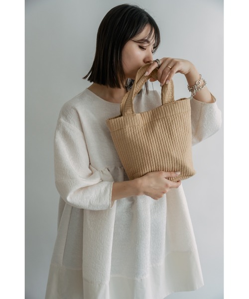 Rename（リネーム）の「Rename ヌビ ミニトートバッグ ランチバッグ ミニランチトート 丸洗いOK（トートバッグ・レディース・ブラック/ベージュ/グレー/アイボリー/クリーム/モカ・FREE）」の12枚目の写真