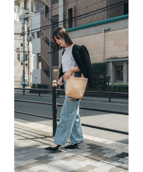 Rename（リネーム）の「Rename ヌビ ミニトートバッグ ランチバッグ ミニランチトート 丸洗いOK（トートバッグ・レディース・ブラック/ベージュ/グレー/アイボリー/クリーム/モカ・FREE）」の15枚目の写真