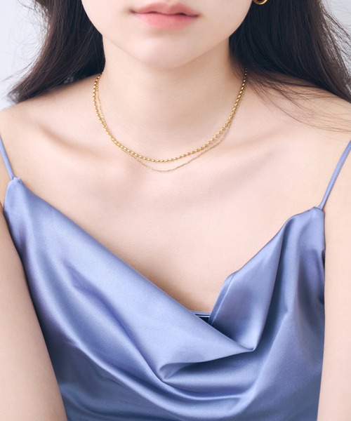 Phoebe（フィービィー）の「【金属アレルギー対応】ボールレイヤードネックレス/サージカルステンレス（ネックレス・レディース・イエローゴールド・FREE）」の3枚目の写真