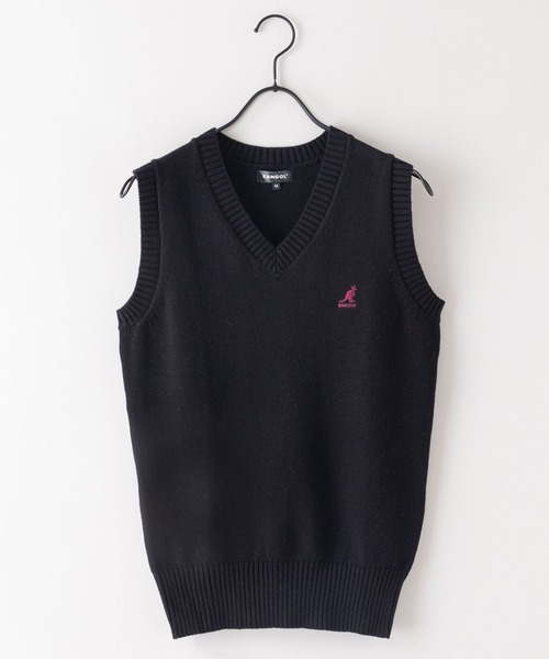KANGOL（カンゴール）の「【KANGOL/カンゴール】スクールベスト 制服　高校生　中学生　JK　DK　ユニセックス　コットン100％　ロゴ刺繍　ワンポイント（ベスト・メンズ・ネイビー/ブラック/ベージュ/グレー・LARGE/MEDIUM）」の5枚目の写真