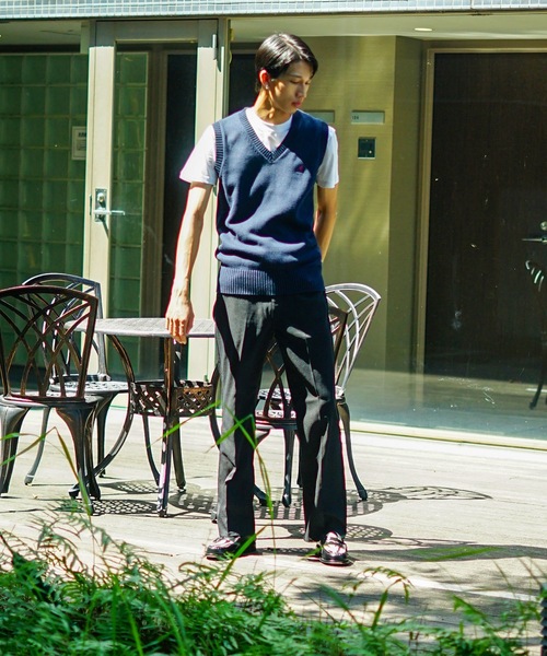 KANGOL（カンゴール）の「【KANGOL/カンゴール】スクールベスト 制服　高校生　中学生　JK　DK　ユニセックス　コットン100％　ロゴ刺繍　ワンポイント（ベスト・メンズ・ネイビー/ブラック/ベージュ/グレー・LARGE/MEDIUM）」の8枚目の写真