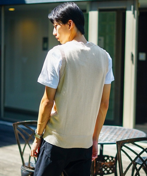 KANGOL（カンゴール）の「【KANGOL/カンゴール】スクールベスト 制服　高校生　中学生　JK　DK　ユニセックス　コットン100％　ロゴ刺繍　ワンポイント（ベスト・メンズ・ネイビー/ブラック/ベージュ/グレー・LARGE/MEDIUM）」の14枚目の写真