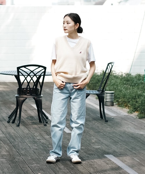 KANGOL（カンゴール）の「【KANGOL/カンゴール】スクールベスト 制服　高校生　中学生　JK　DK　ユニセックス　コットン100％　ロゴ刺繍　ワンポイント（ベスト・メンズ・ネイビー/ブラック/ベージュ/グレー・LARGE/MEDIUM）」の12枚目の写真