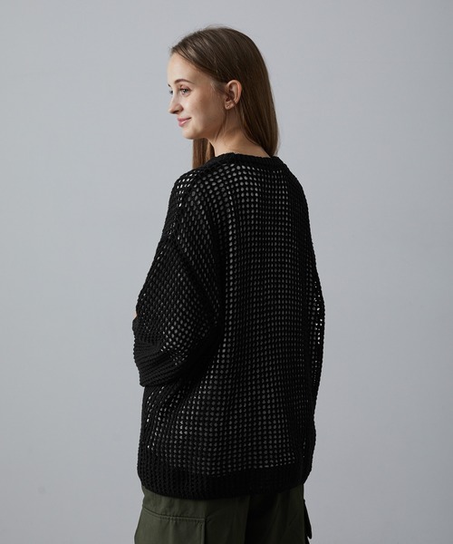 CLEL】Watermark Knitting Loose Mesh Knit /透かし編み ルーズ