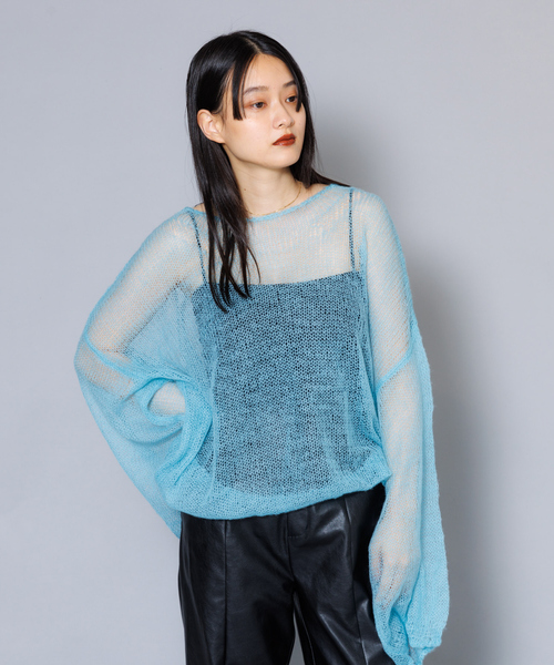 NOMINE(ノミネ)の「【iocus】袖ボリュームルーズニット(ニット/セーター・レディース・ラベンダー/サックスブルー・フリー)」の15枚目の写真