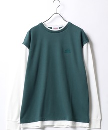 CONVERSE（コンバース）の「CONVERSE/コンバース フェイクレイヤード ベスト×ワッフルロンT ワンポイントロゴ 長袖Tシャツ レディース メンズ（Tシャツ/カットソー）」