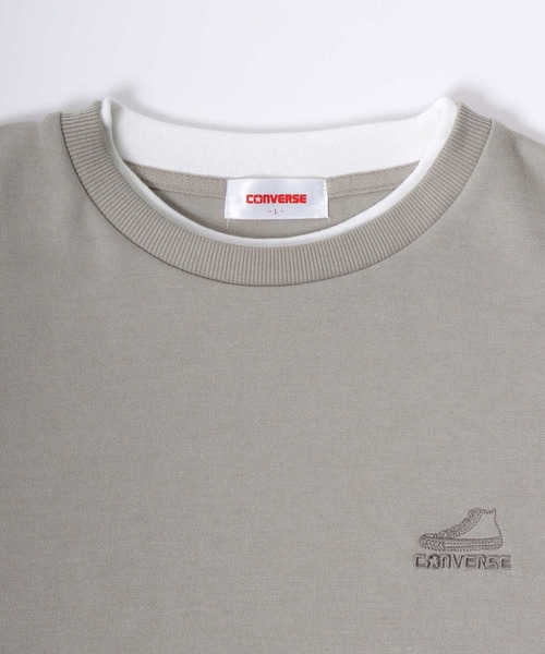 CONVERSE(コンバース)の「CONVERSE/コンバース フェイクレイヤード ベスト×ワッフルロンT ワンポイントロゴ 長袖Tシャツ レディース メンズ(Tシャツ/カットソー・メンズ・グレイッシュベージュ/ブラック/ブルーグリーン・M/LL/L)」の7枚目の写真