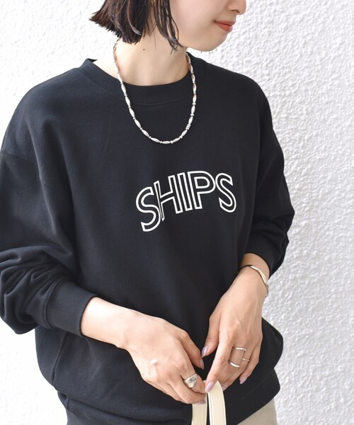 SHIPS（シップス）の「【WEB限定】〈洗濯機可能〉SHIPS ラウンド ロゴ スウェット（スウェット・レディース・ブラック/ライトホワイト/ネイビー/ナチュラル/チャコールグレー・SMALL/MEDIUM/LARGE）」の3枚目の写真