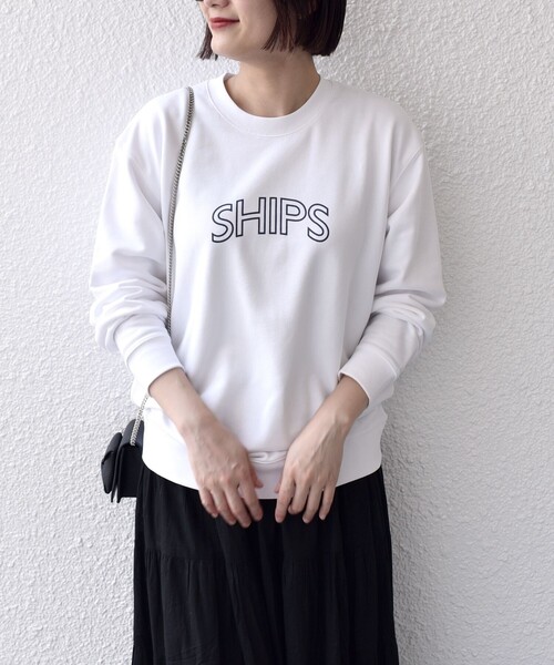 SHIPS（シップス）の「【WEB限定】〈洗濯機可能〉SHIPS ラウンド ロゴ スウェット（スウェット・レディース・ブラック/ライトホワイト/ネイビー/ナチュラル/チャコールグレー・SMALL/MEDIUM/LARGE）」の19枚目の写真